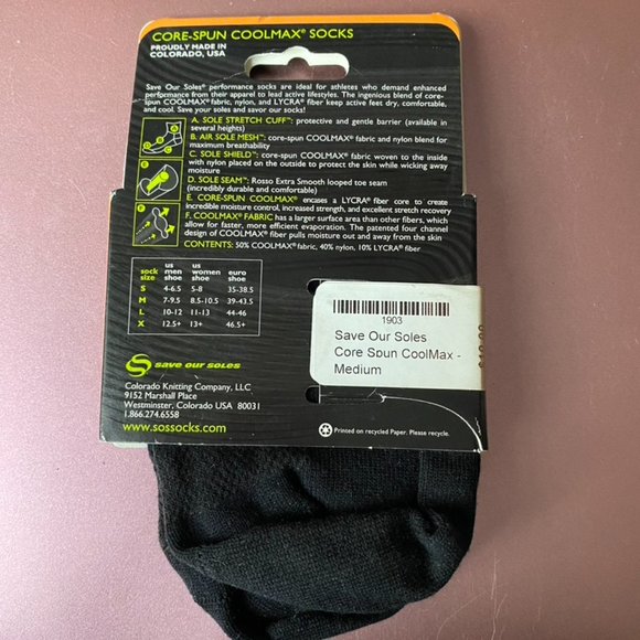 Save Our Soles Multisport CoolMax Ankle Socks - Picture 2 of 3